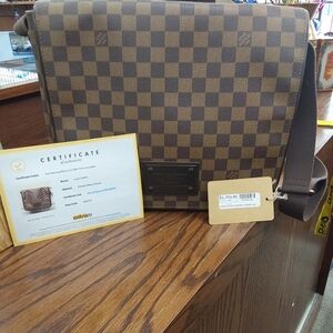 Louis Vuitton Brown Checkered Messenger Bag